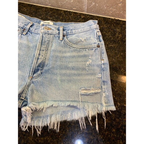Agolde Parker Distressed Button Fly Raw Hem Swapmeet Wash Shorts Size 29 EUC - Picture 8 of 11